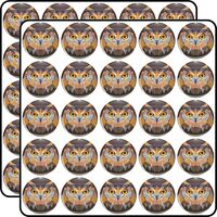 Owl Colorful Pop Art Bird Lovers Geometric Head 1" 50 Pack Scrapbooking Stickers Waterproof Vin