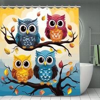 JTREHY Owls on Tree Branches Shower Curtain Heavy Duty Waterproof Shower Curtain Elegant Modern Farm