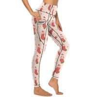 JIVRAJORQ Owl in Stocking Yoga Pants with Pockets for Women High Waisted Soft Stretch Tummy Control 