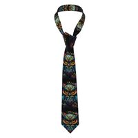 chenfantian Owl With Colored Eyes Men'S Printed Tie, 3.1 Inches, Suitable For Business, Daily, 