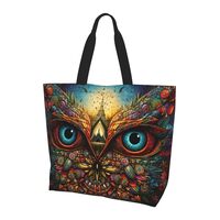 Mysterious and fantastical owl Ladies large capacity single shoulder shopping bag-Durable Water-Resi