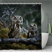 BTCOWZRV Wild Owl BirdsPolyester Shower Curtain 70.8" Fashionable Design for Bathroom Tub Showe