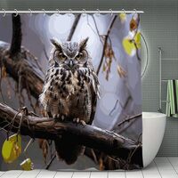 BTCOWZRV Owl on A BranchPolyester Shower Curtain 70.8" Fashionable Design for Bathroom Tub Show