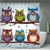BTCOWZRV Owls BirdsPolyester Shower Curtain 70.8" Fashionable Design for Bathroom Tub Shower Cu