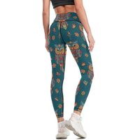 Womens Yoga Pants High Waisted Workout Ethnic Owl Yoga Leggings for Cycling, Hiking, Running
