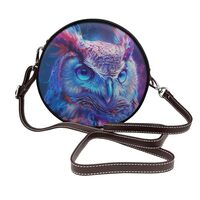 KKdskkds Enchanting Owl Circle Shoulder Bag With Zipper Adjustable Knot Shoulder Straps For Women
