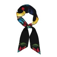 chenfantian Owl On Black Background Long Silk Scarf, Women'S, 46.9 X 3.1 Inches, Suitable For T
