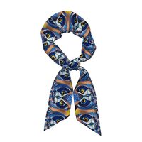 JIPOFD Blue Owl 1 Cute Silk Scarf Lightweight Sunscreen Spring And Fall Gift Silk Scarfs Small Scarf