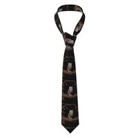 BLWSLC Owl under the starry sky Printed men's ties, business ties, suitable for work, banquets,