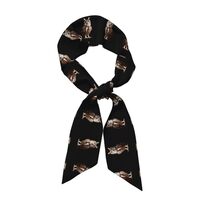 BLWSLC Cute owl Printed long striped scarf for women, can be used as a headscarf, tie, or handbag ac