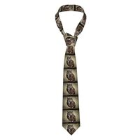 WHJSSF Owl Beliefs Pattern New men's tie with silk print, durable for both daily and business u