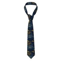 Men's Skinny Necktie WHJSSF owl at night Prints Easy Care Polyester Tie for Suits, Weddings, Pa
