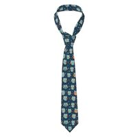 HJFCZH Cute Owl Printing New men's tie with silk print, durable for both daily and business use