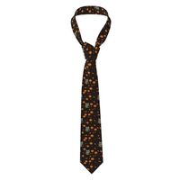 WHJSSF Black Tree Owl Pumpkin Head Pattern New men's tie with silk print, durable for both dail