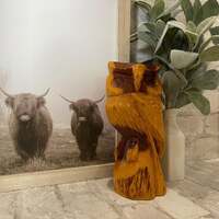 Hand Carved Wooden Owl on a Stump*Vintage*Please read the full description