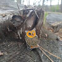 Owl brooch, Collectible brooch, Birds pin, Rarity brooch