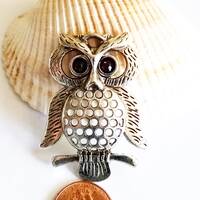 Antique Silver Hollow Owl for DYI Grade A Rhinestone Pendant Jewelry Findings Supplies ASHOGARP35MM-