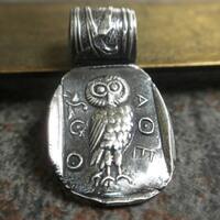 Silver Owl Pendant Athenian Owl
