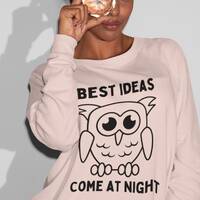 Personalised Sweatshirt Hoodie Owl Gift Ladies Men ORGANIC COTTON Pink Orange