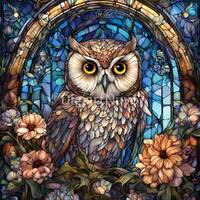 Owl Stained Glass Tumbler Wrap Designs, High Quality Stain Glass Pattern for Tumblers, Decor, Scrapb