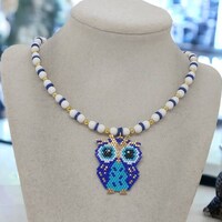 Owl Necklace - Multicolored Necklace For Women - One Of A Kind Necklace - Statement Necklace - Acryl