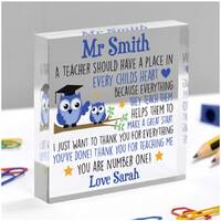 Teacher Gift Owl, Personalised Male Teacher Gift, School Teacher Gift 2022, Gifts for Teachers With 