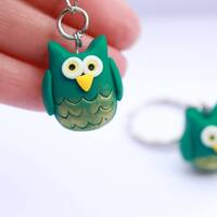 Owl Keychain, Polymer clay cute Owl, animal Lover Gift, Birthday gift, gift for mum, Best friend, gi
