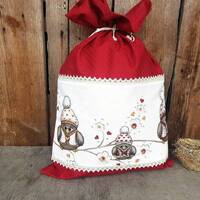 Christmas Sack Christmas Gift Bag Cute Owl Gift Bag Christmas Gift Santa Sack Christmas Bag Gift Wra