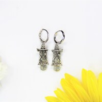 Owl Doctor Earring Silver Owl Doctor Charm Earring Owl  Doctor Gift Outdoors Gift Owl Charm Hallowee