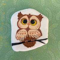 Mr. Owl painted rock