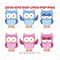 Cute Owl SVG Files,Owl Clipart Bundle,Baby Owl Decor,Girl Owl Gift,Owl colors svg clipart,Bird svg, 