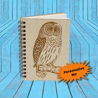 Barred Owl Notebook Journal, Guest Book, Blank Recipe Book, Sketchbook, Travel Diary, Personalized N