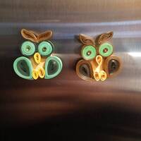Quilling owl fridge magnets