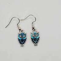 Beautiful blue owl earrings