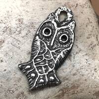 Owl Pendant, Handmade Jewelry for Necklaces, DIY Crafting, Polished Finish, Artisan Handcrafted Comp