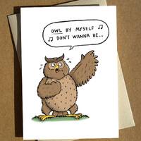 Funny Owl Birthday Card: Pun Greetings Card