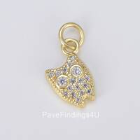 Dainty 18K Gold Owl Charm, Animal Charm, Bird Charm, Owl Charm for Necklace Bracelet Earrings Jewelr