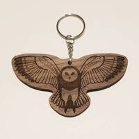 Owl keychain, Wood Burned Keychain, wooden keychain, Animal keychain, Bird Key Ring, Customizable ke