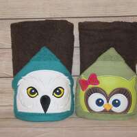 Owl Hooded Towel, Personalized Free, Unique Gift, Bath Towel, Pool Towel, Beach Towel, Child Towel