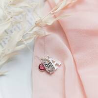 Owl necklace,  personalised gifts, owl lover gift, bird jewellery. birthstone initial, graduation pr