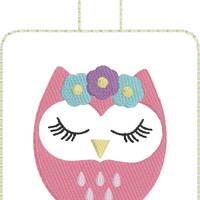 Owl Luggage Tag: In the Hoop Embroidery Design (Digital Download)
