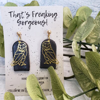 Owl Earrings, Bird Earrings, Polymer Clay Earrings, Handmade jewelry, Barn owl, boho earrings, Woodl