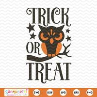 Vintage Halloween Owl SVG: Trick or Treat Cutting File (Digital Download)