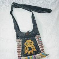 Wise Owl Recycled Textile Crossbody Purse Handbag ~ PERFECT for Phone and Wallet