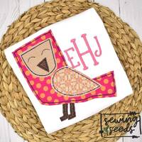 Barn Owl Applique Design File INSTANT DOWNLOAD