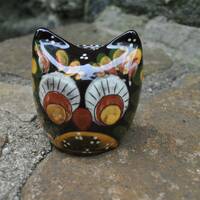 Hugo Kohler Biel Hand Painted Figurine Switzerland Owl Wall Brown