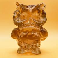 Vintage 1960s-1970s Clear Resin Owl // Retro Kitsch Kitschy 60s-70s Collectible Animal Figurine