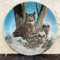 The Great Horned Owl Limited Edition Plate by Jim Beaudoin "The Stately Owls Series" 1980s