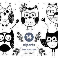 Owl svg, Cute owl clipart, Black and white owl, Night owl png, Bird svg, Commersial USE