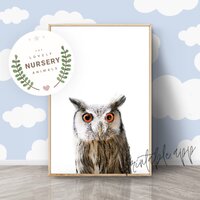 OWL Print, Owl Nursery Wall Art, Owl Printable, Owl Woodland Animal Art Print, Nursery Decor Animal